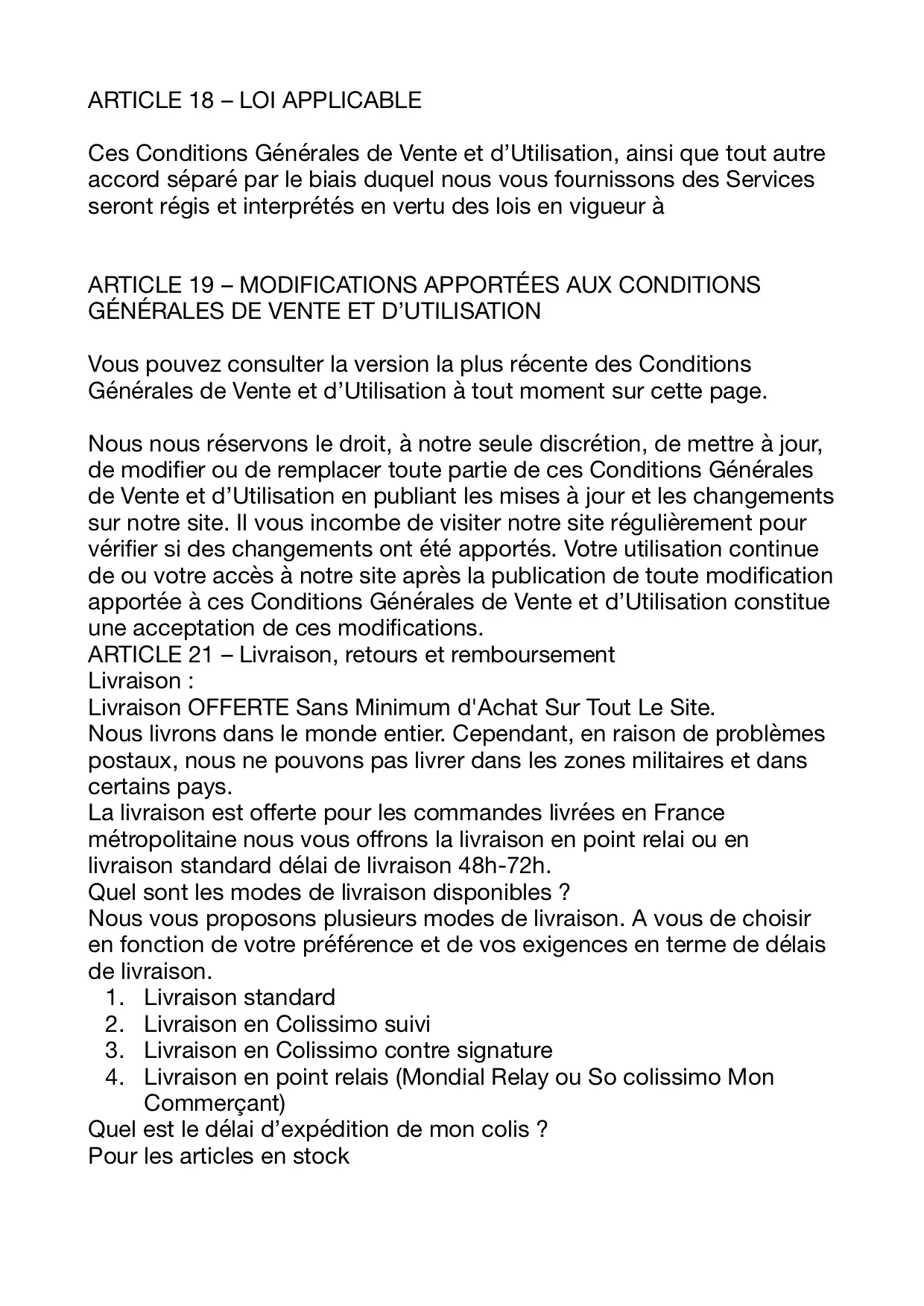 Conditions Générales de Vente 12 Conditions Générales de Vente