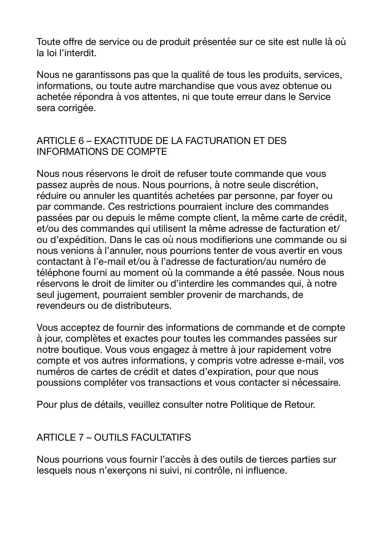Conditions Générales de Vente 5 Conditions Générales de Vente