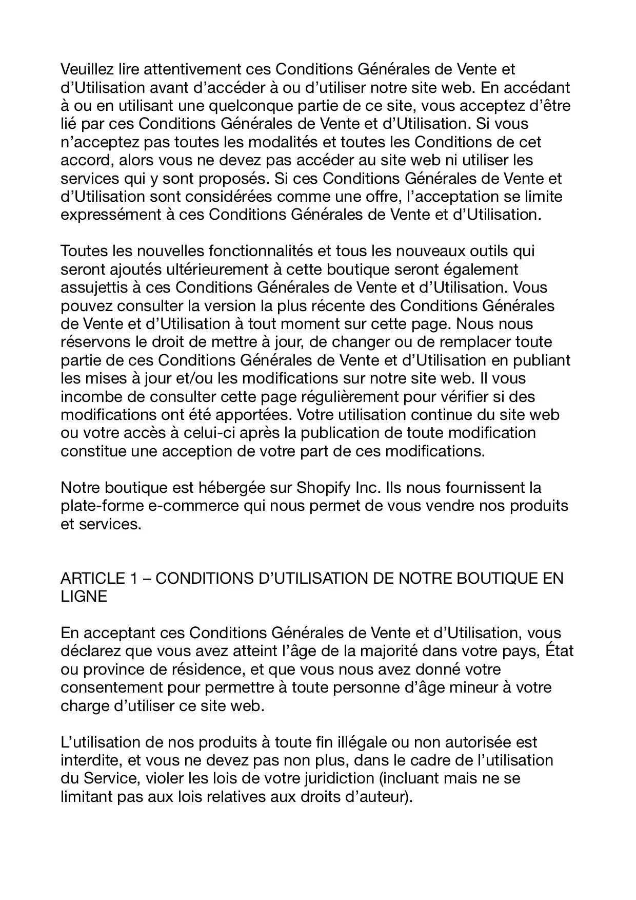 Conditions Générales de Vente 2 Conditions Générales de Vente