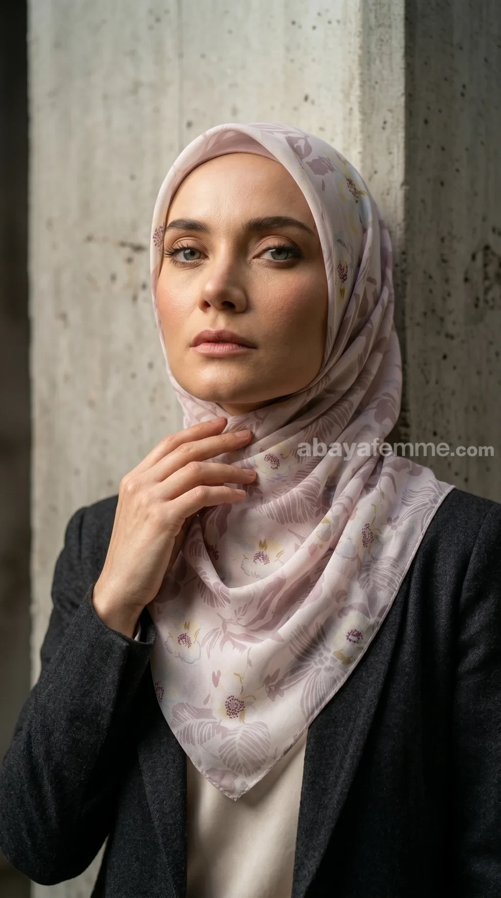 Hijab Mousseline de Soie Imprimé Carré Collection Luna FP07