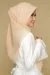 Vierkante Chiffon Hijab Riley Collectie Beige - Afbeelding 3