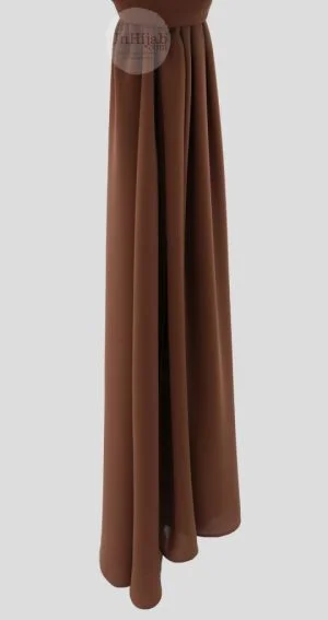 Hijab Mousseline Brun cuir Luxury Collection