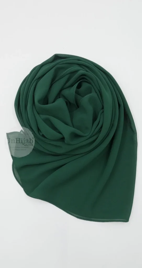 Hijab Mousseline Vert forêt Premium Collection – view 1