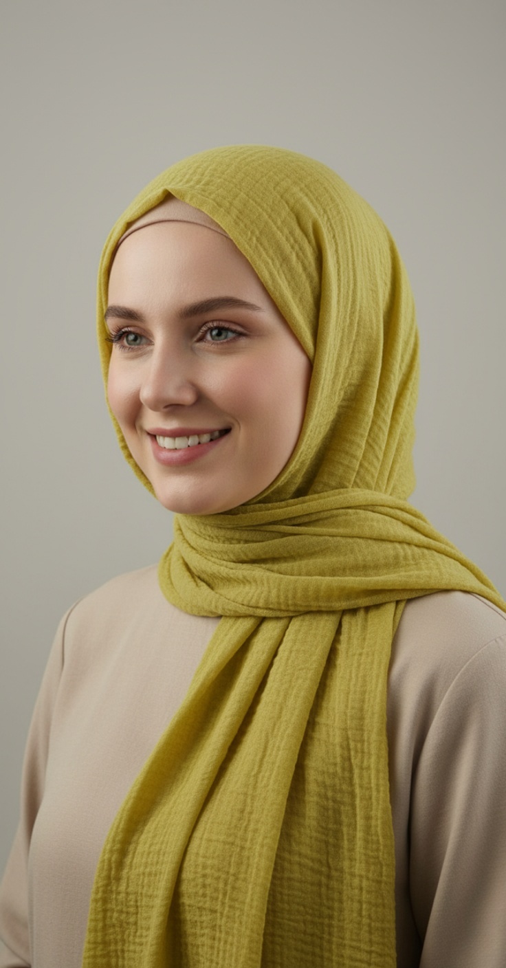 Hijab Froissé DarkSeaGreenBasic Collection