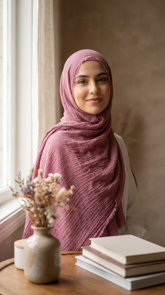 Hijab Froissé Rose ancien Basic Collection – vue 2
