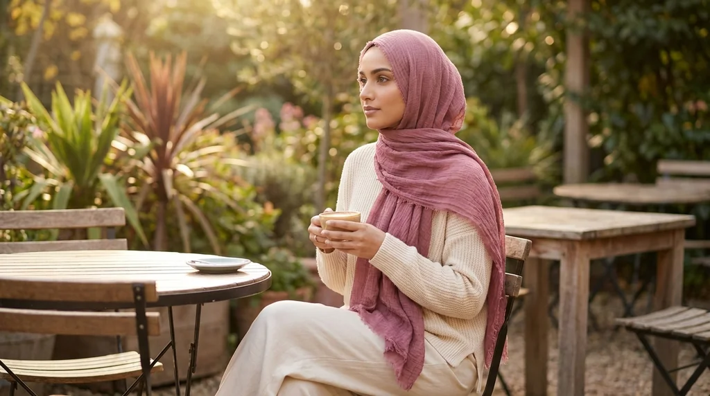 Hijab Froissé Palevioletred Basic Collection