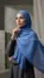 Blue crinkled chiffon Hijab 02
