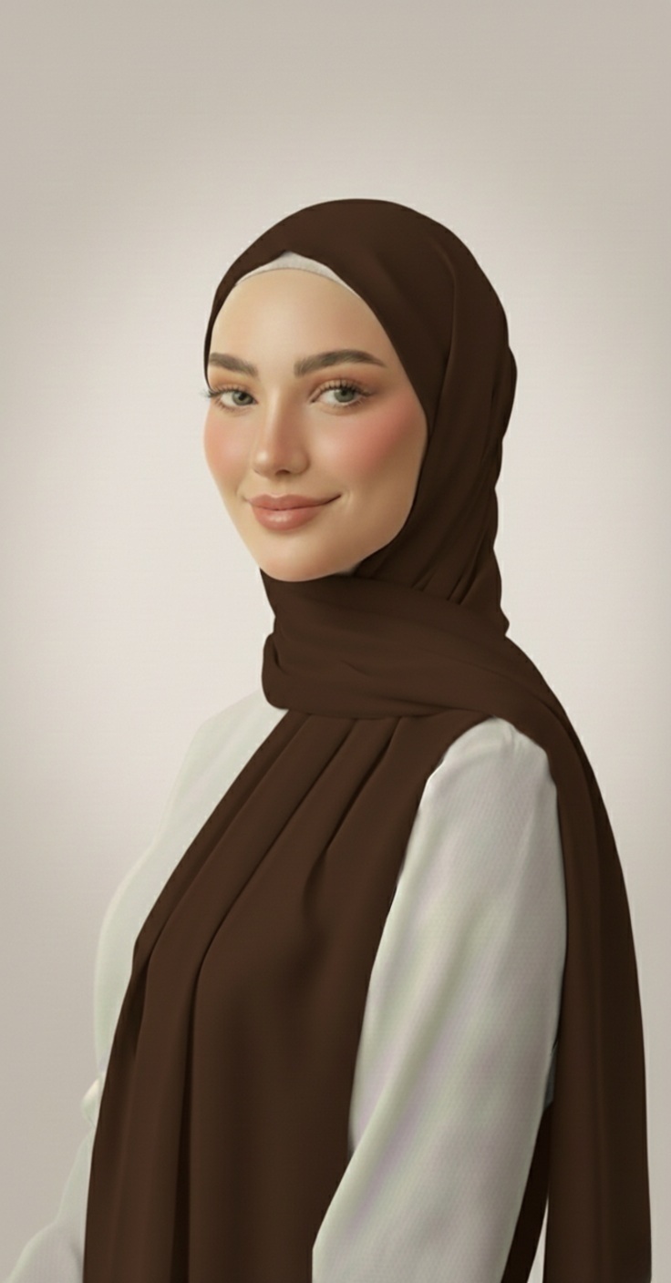 Hijab Soie de Medine Chocolat Hijab Soie de Medine Chocolat