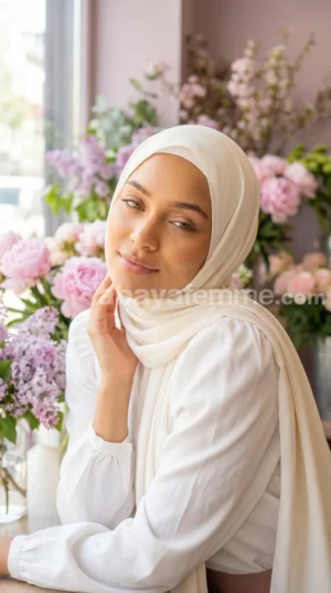 Cream Medina Silk Hijab