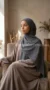 Dark Grey Medina Silk Hijab - Image 10