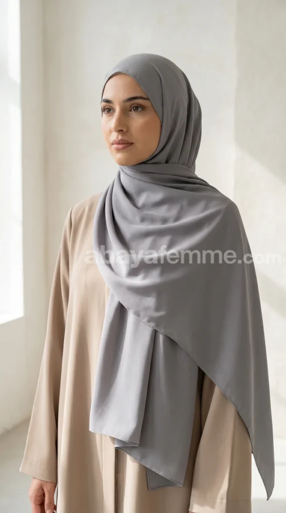 Grey Medina Silk Hijab 04