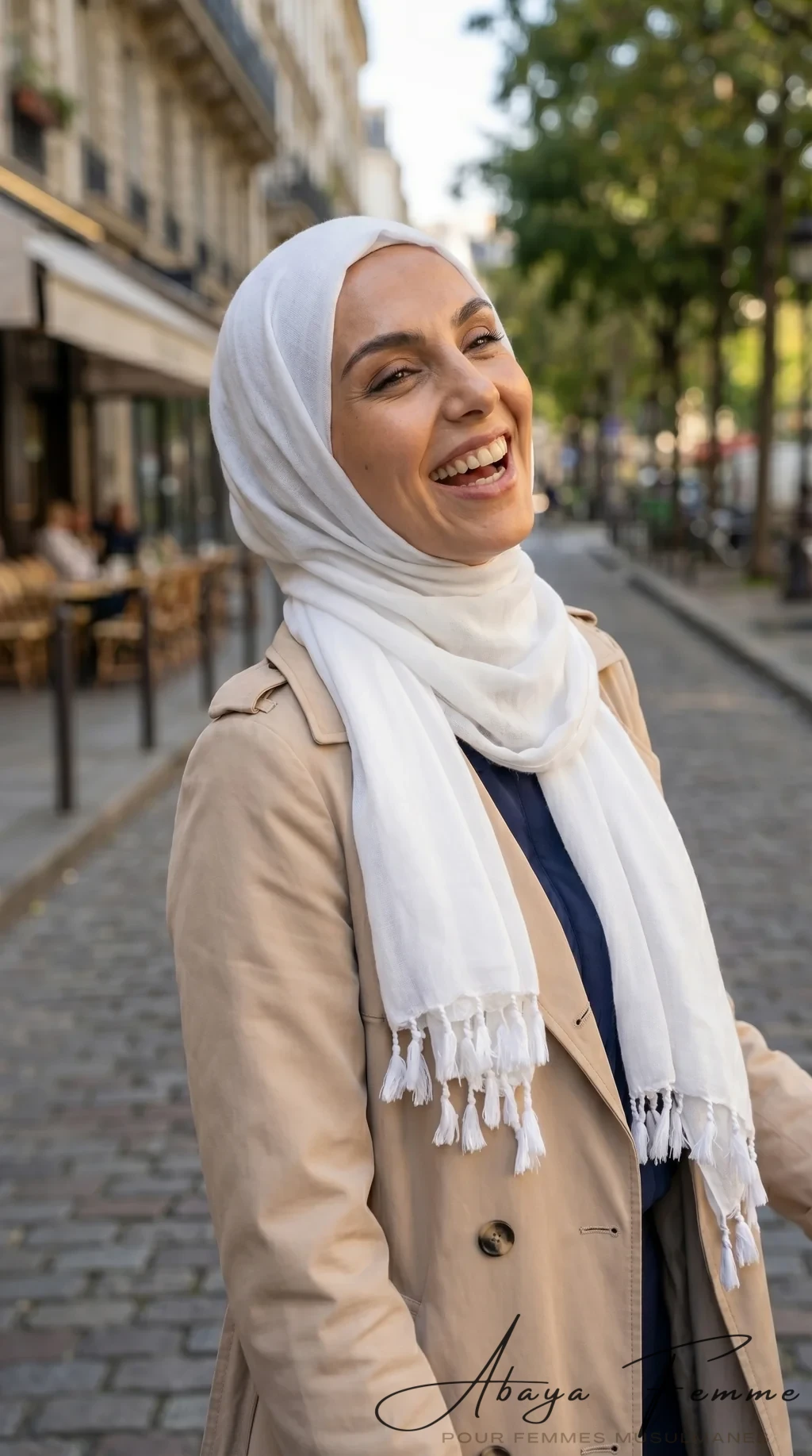 Hijab tassel simple blanc