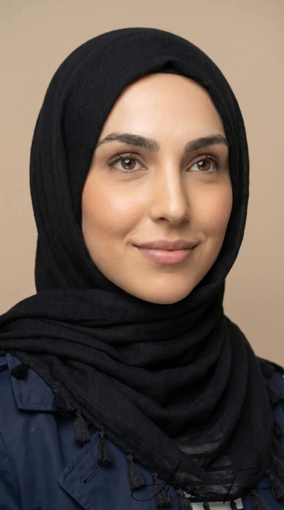 Black simple tassel Hijab