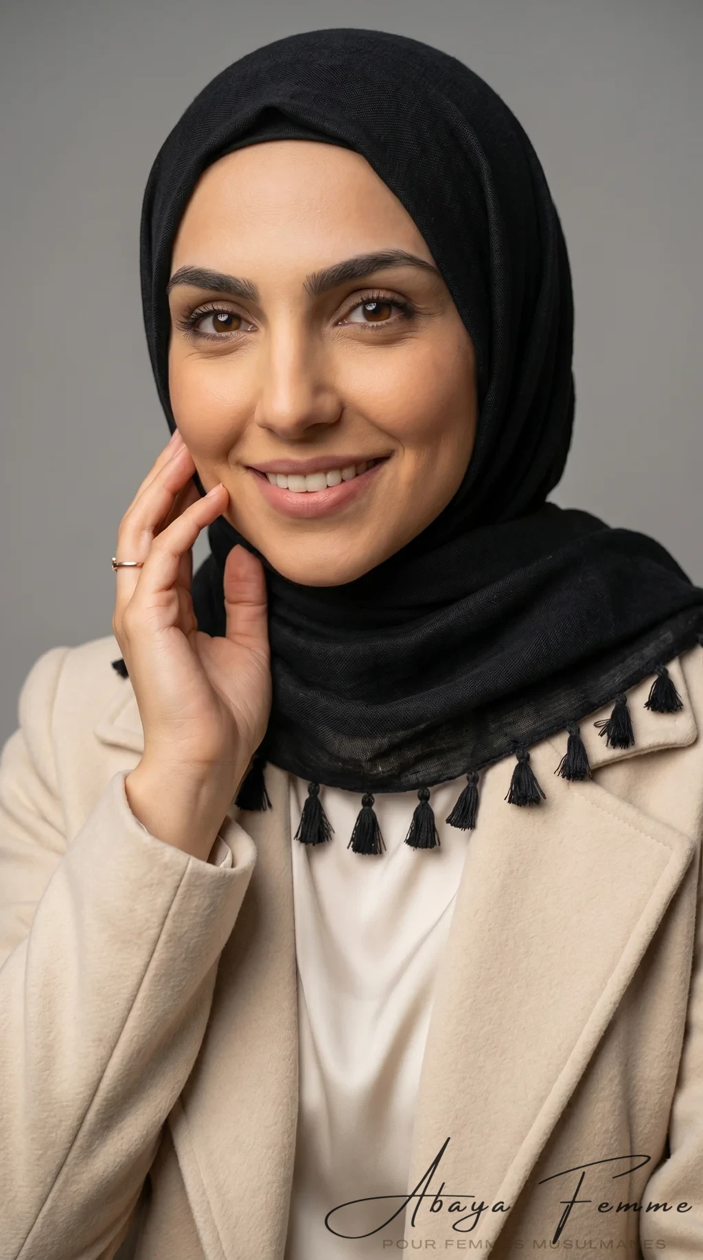 Hijab tassel simple Noir