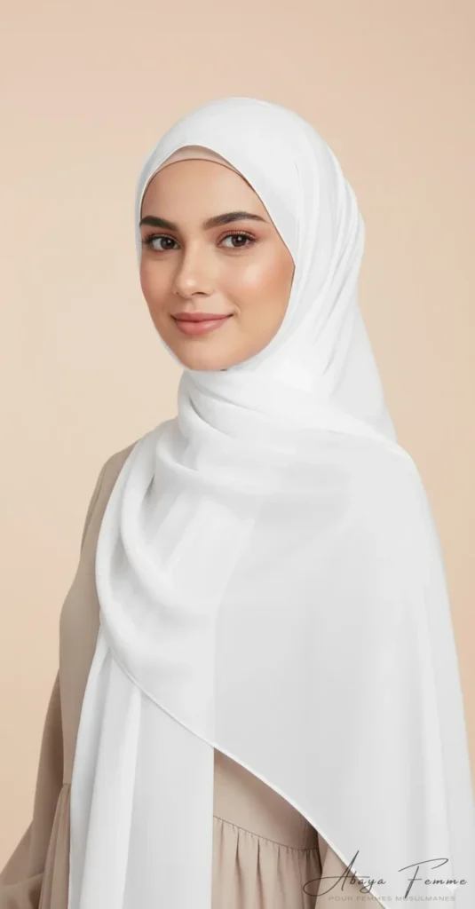 Hijab Mousseline Blanc Premium Collection