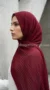 Burgundy pleated chiffon Hijab