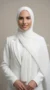 White pleated chiffon Hijab
