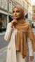 Camel pleated chiffon Hijab Wisteria Collection 02