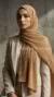 Camel pleated chiffon Hijab Wisteria Collection 03