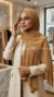 Camel pleated chiffon Hijab Wisteria Collection 04