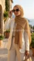 Camel pleated chiffon Hijab Wisteria Collection 04
