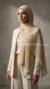 Cream pleated chiffon Hijab Wisteria Collection 05