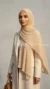 Cream pleated chiffon Hijab Wisteria Collection 06