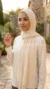 Cream pleated chiffon Hijab Wisteria Collection