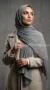 Grey Pleated Chiffon Hijab Wisteria Collection 05