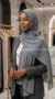 Grey Pleated Chiffon Hijab Wisteria Collection 02
