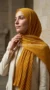 Mustard Yellow Pleated Chiffon Hijab 01
