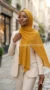 Mustard Yellow Pleated Chiffon Hijab