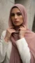 Dusty Pink Pleated Chiffon Hijab 01