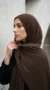 Leather Brown 05 pleated chiffon hijab