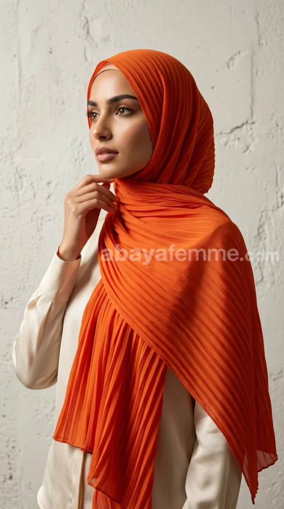 Affordable Pleated Mandarin Chiffon Hijab Wisteria Collection 03