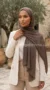 Deep Taupe Pleated Chiffon Hijab Wisteria Collection South