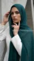 Teal Wisteria Pleated Chiffon Hijab - Image 3
