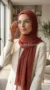 Terracotta 03 pleated chiffon hijab