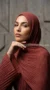 Terracotta 02 pleated chiffon hijab