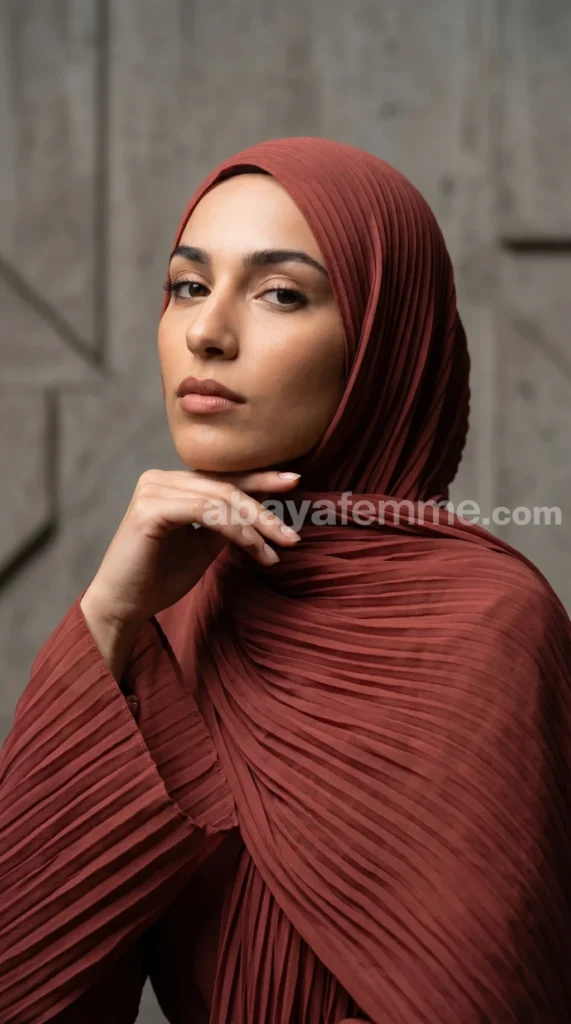 Hijab Mousseline plissé Terracotta Collection Wisteria