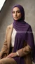 Hijab Mousseline Plissé violet profond Collection Wisteria 03