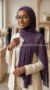 Hijab Mousseline Plissé violet profond Collection Wisteria 06