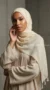 Cream Tassel Hijab Basic Collection 05