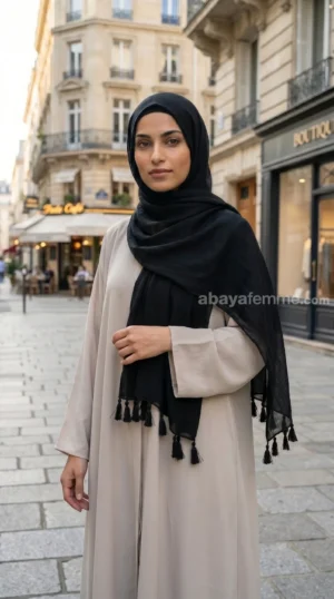 Hijab Tassel Noir Collection Basic
