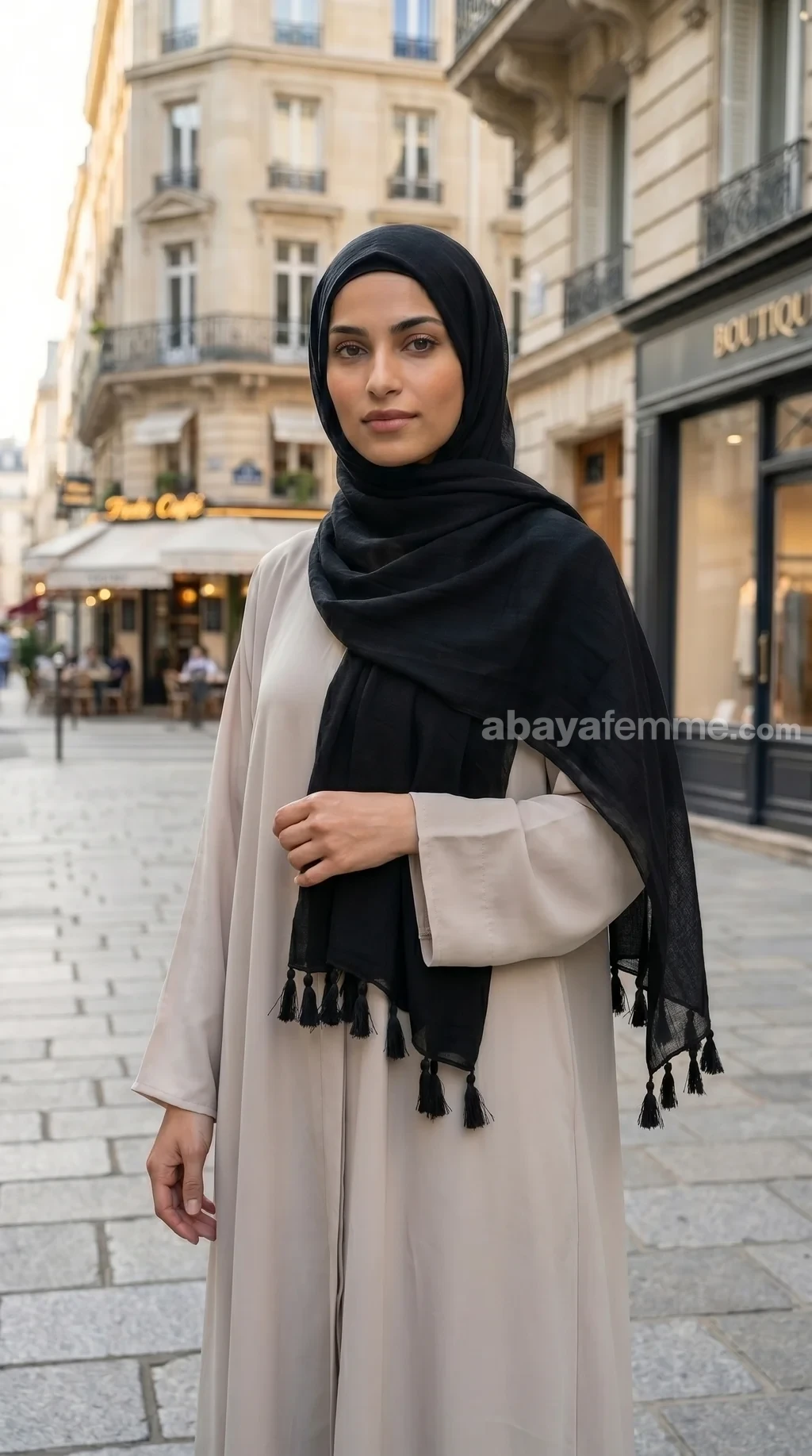 Hijab Tassel Noir Collection Basic