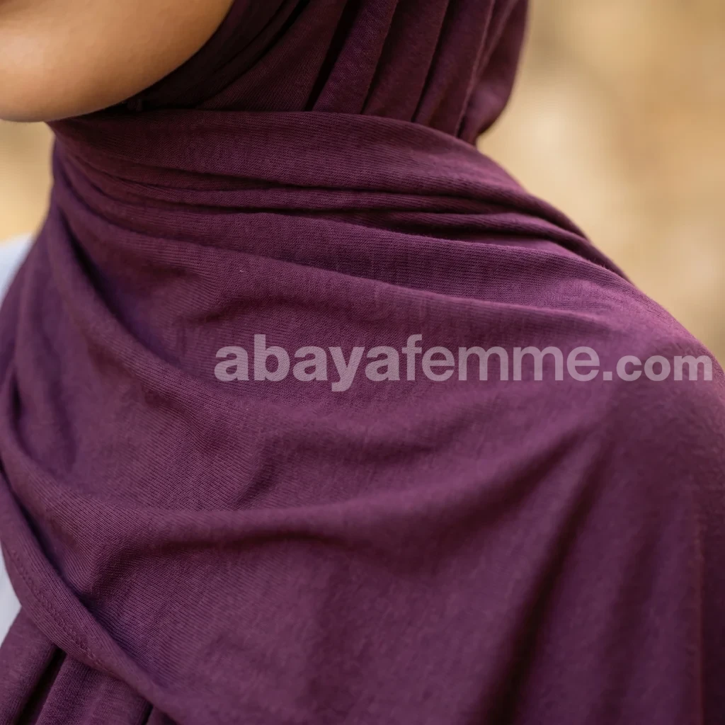 Hijab Jersey Prune Collection Premium 3 Différentes manières de nouer le voile hijab en jersey prune