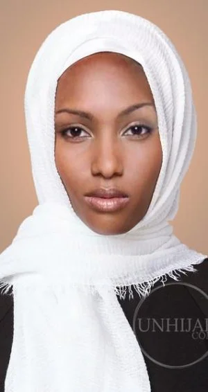 Hijab froissé blanc