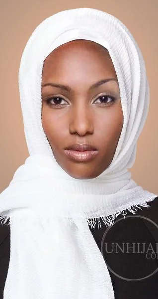 Hijab froissé blanc