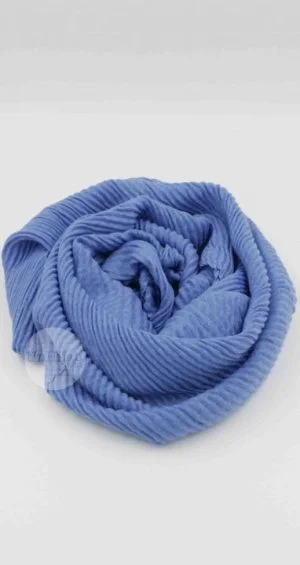 Hijab Plissé Bleu