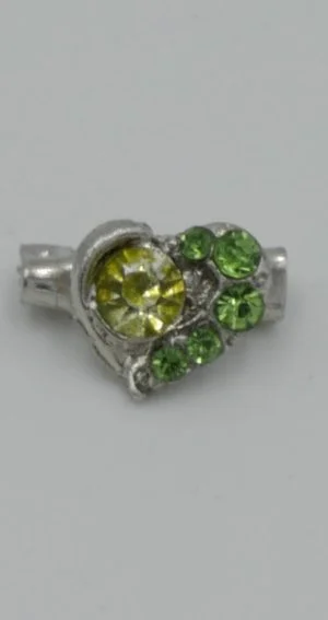 Epingle Coeur Jaune Vert